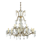 Large crystal chandelier with pendants, Louis XV style, 20th century.