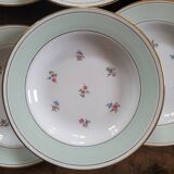 6 opaque porcelain soup plates 1940s