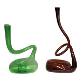 Pair of vintage glass decanters, 1950