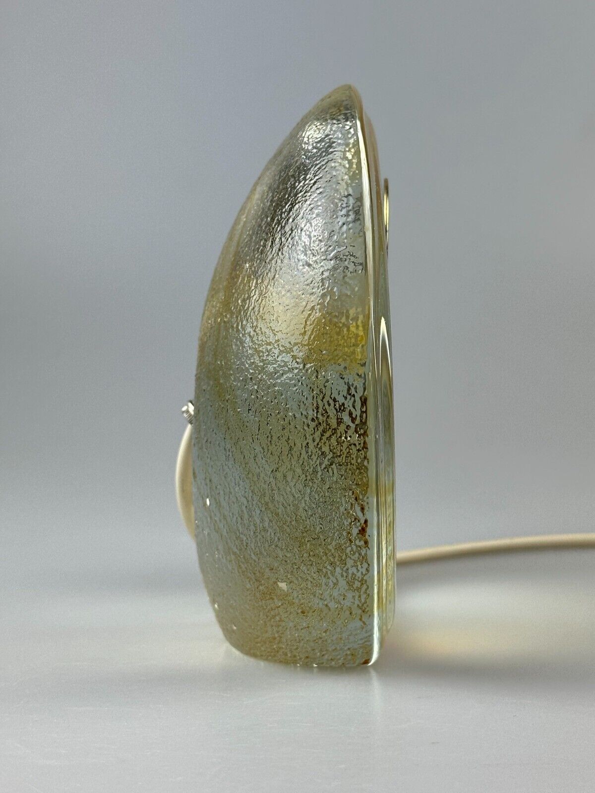 60s 70s table lamp Murano glass brass color inclusions space age design