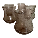 Set of 5 glasses of Biot cups in blown glass 1960