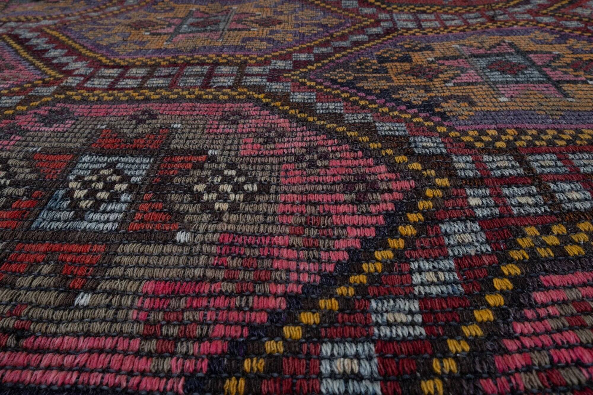 Vintage Turkish hallway rug 88x288 cm