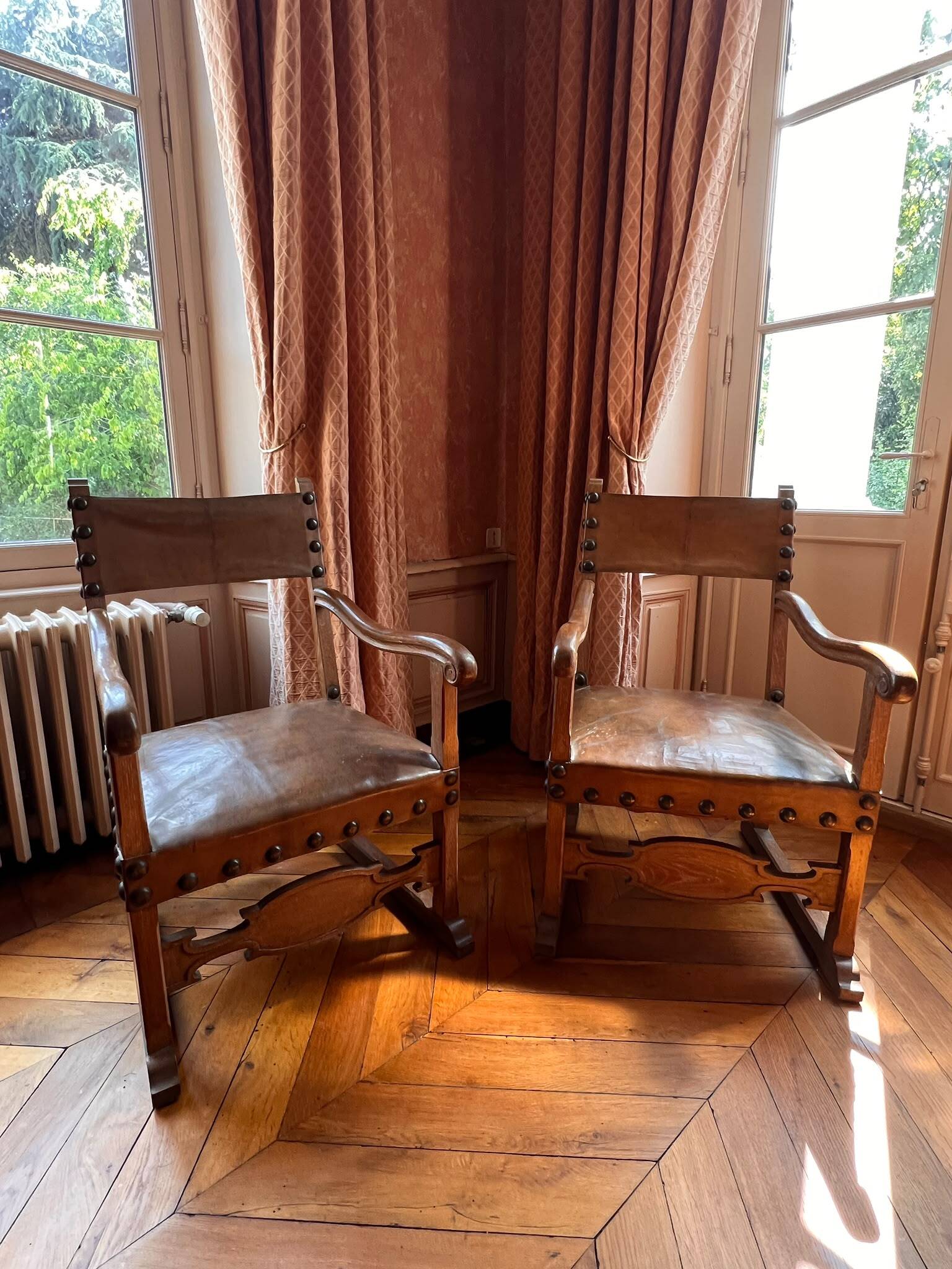 Pair of Renaissance style Spanish armchairs
