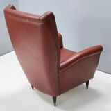Skai Wingback Armchair Attr. to Mod. 512 attr. to Gio Ponti Produced by ISA