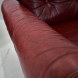 Pair of vintage leather armchairs , Czechoslovakia 1970s