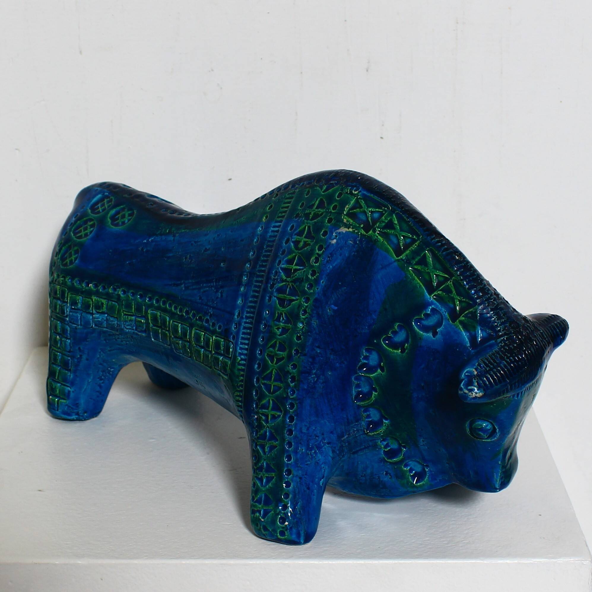 Aldo Londi Bitossi Rimini Taureau Bleu Italie, années 1960