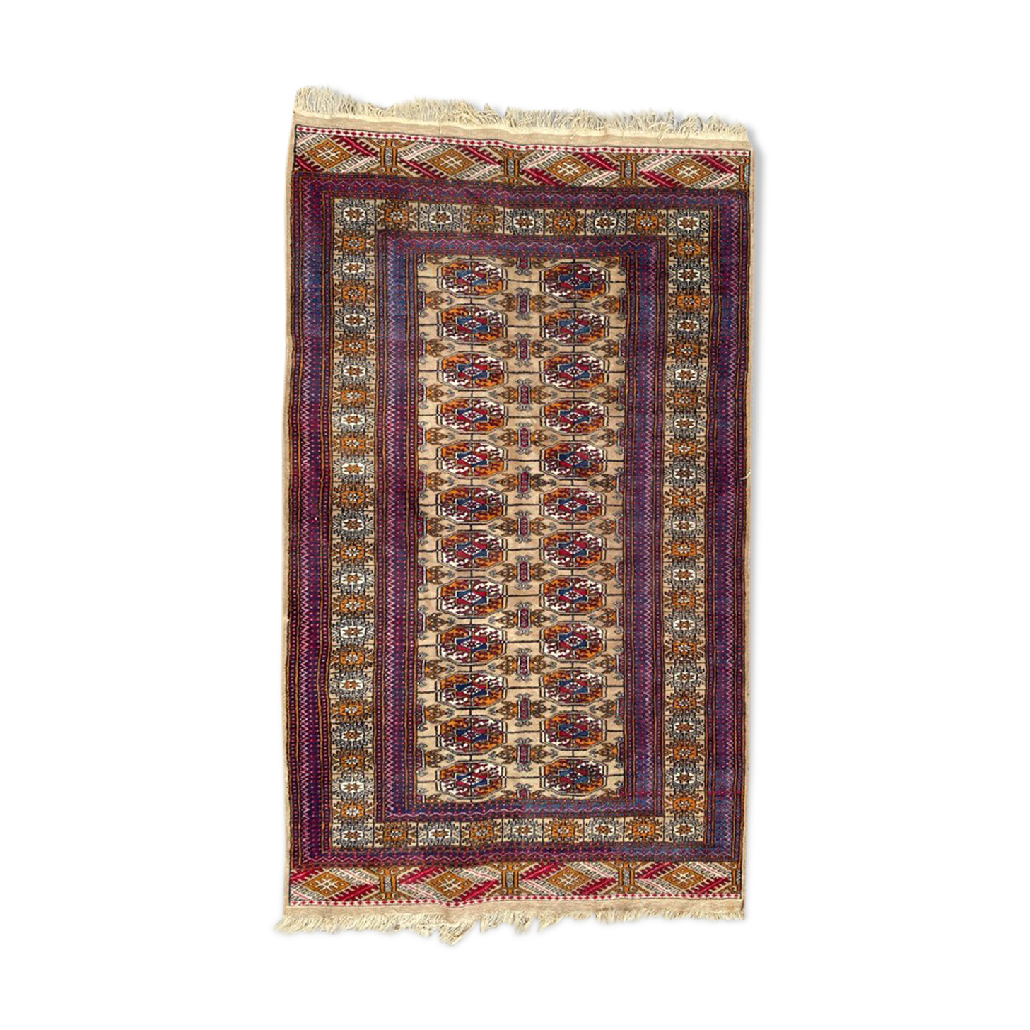 Vintage carpet Turkmen boukhara 98x162 cm