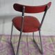 Chair in red leatherette and chrome metal vintage 1950