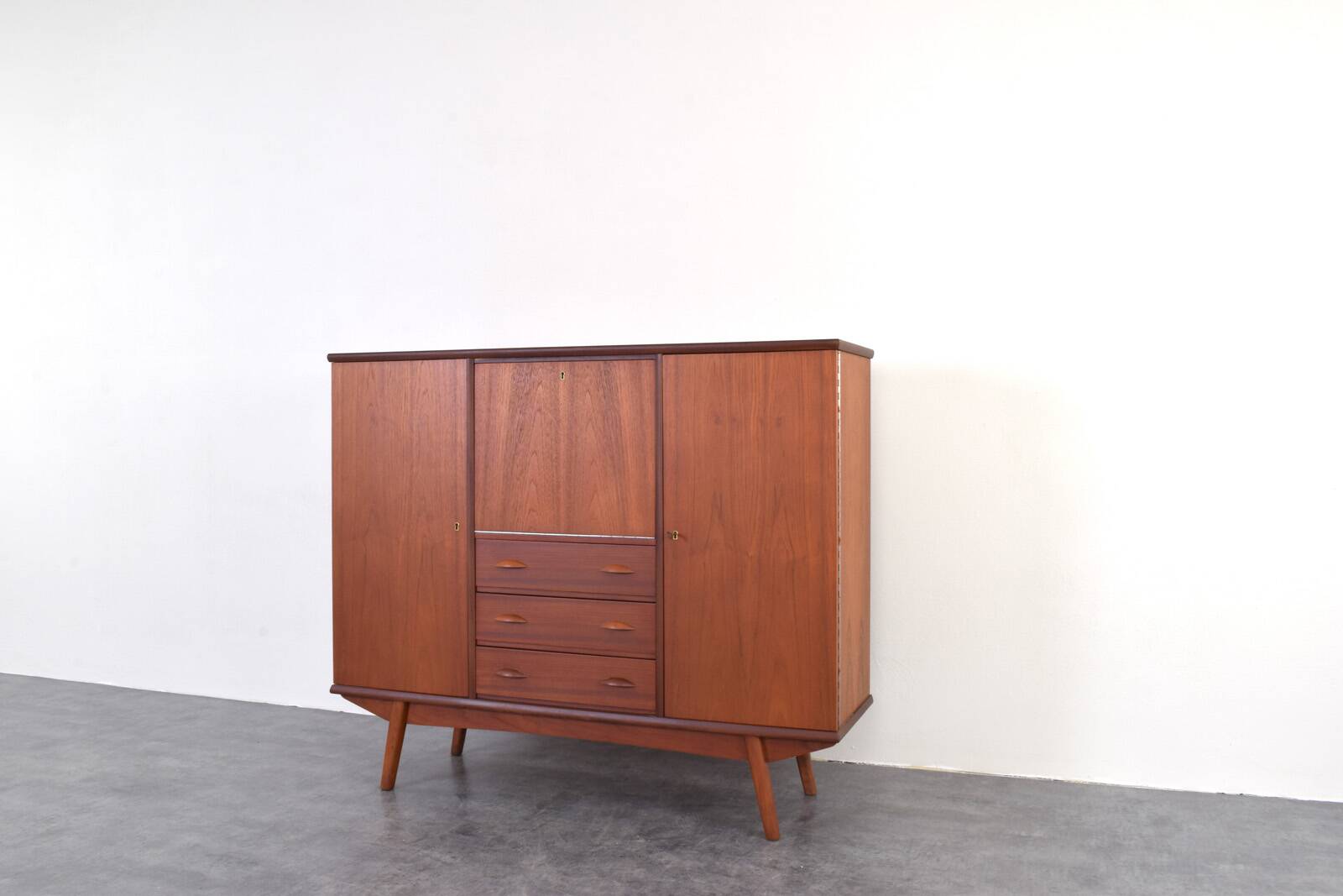 Mid-Century Danish Teak Highboard, 1960s.