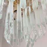 Vintage italian brass and glass chandelier, 1970s