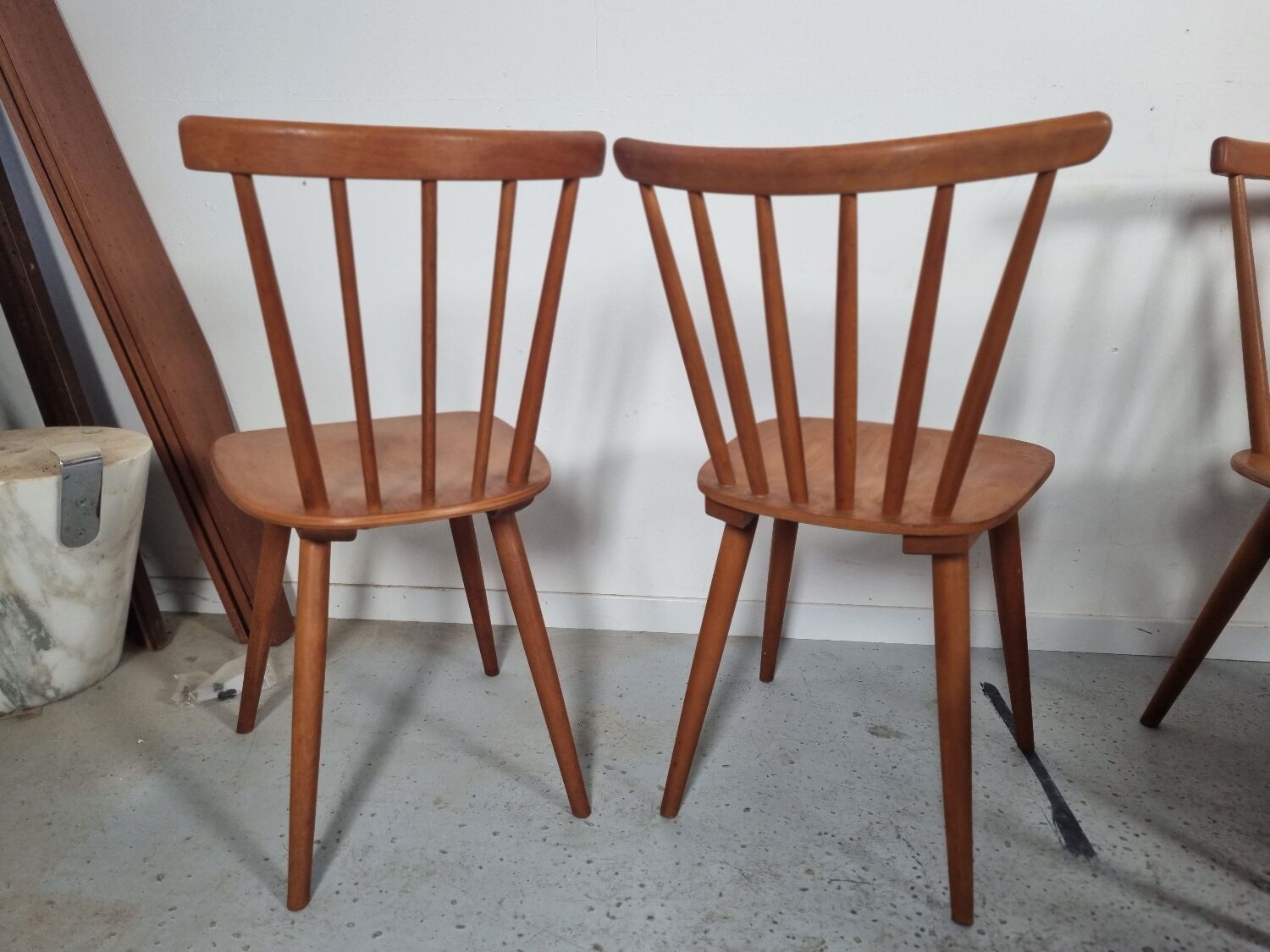 Set of 18 Scandinavian style bistro chairs, 60s