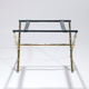 Side table and brass tray leather 1950