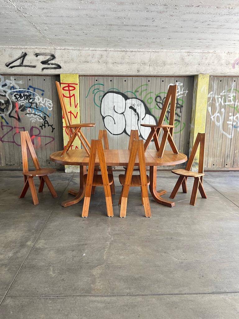 Chaises S45 Pierre Chapo vintage orme massif 1970