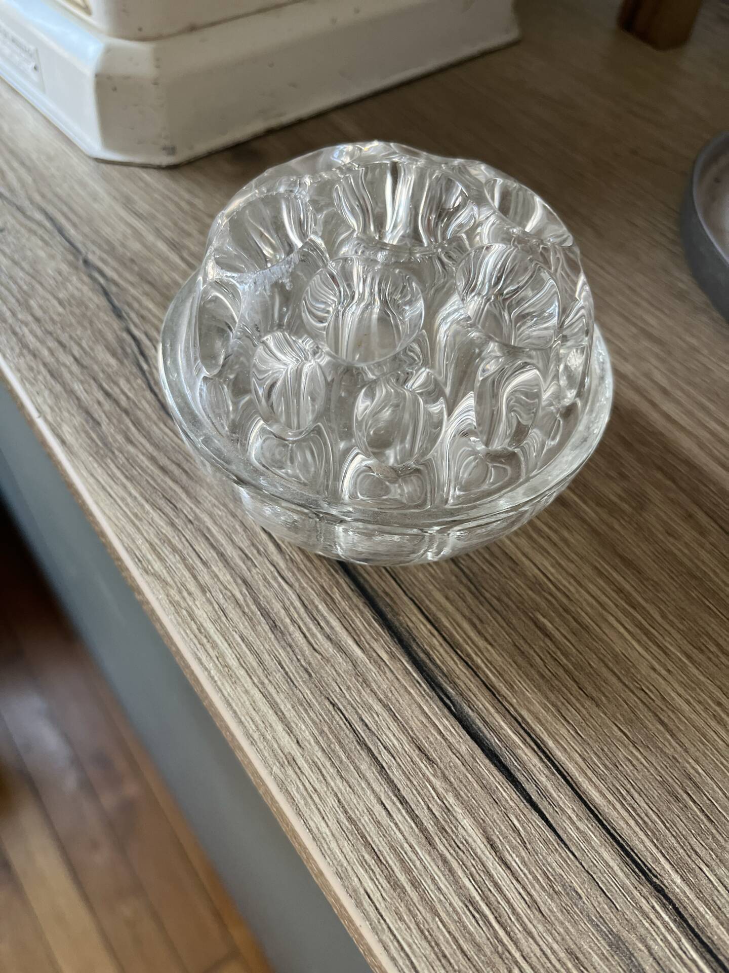 Vintage glass flower holder / flower spike – Made in France