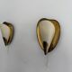 Pair of brass and glass wall lights from the mid-century, 1950s, Germany.