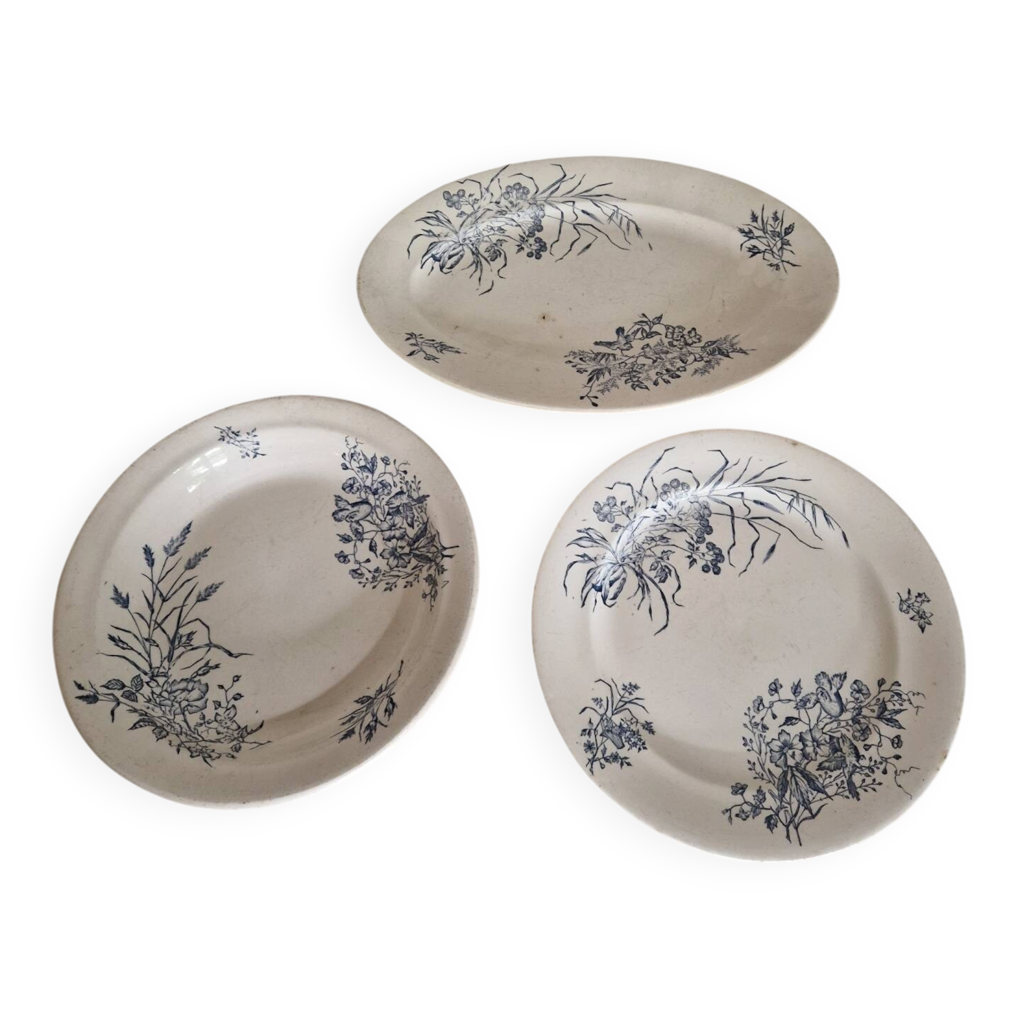 Lot De 3 Plat Terre De Fer