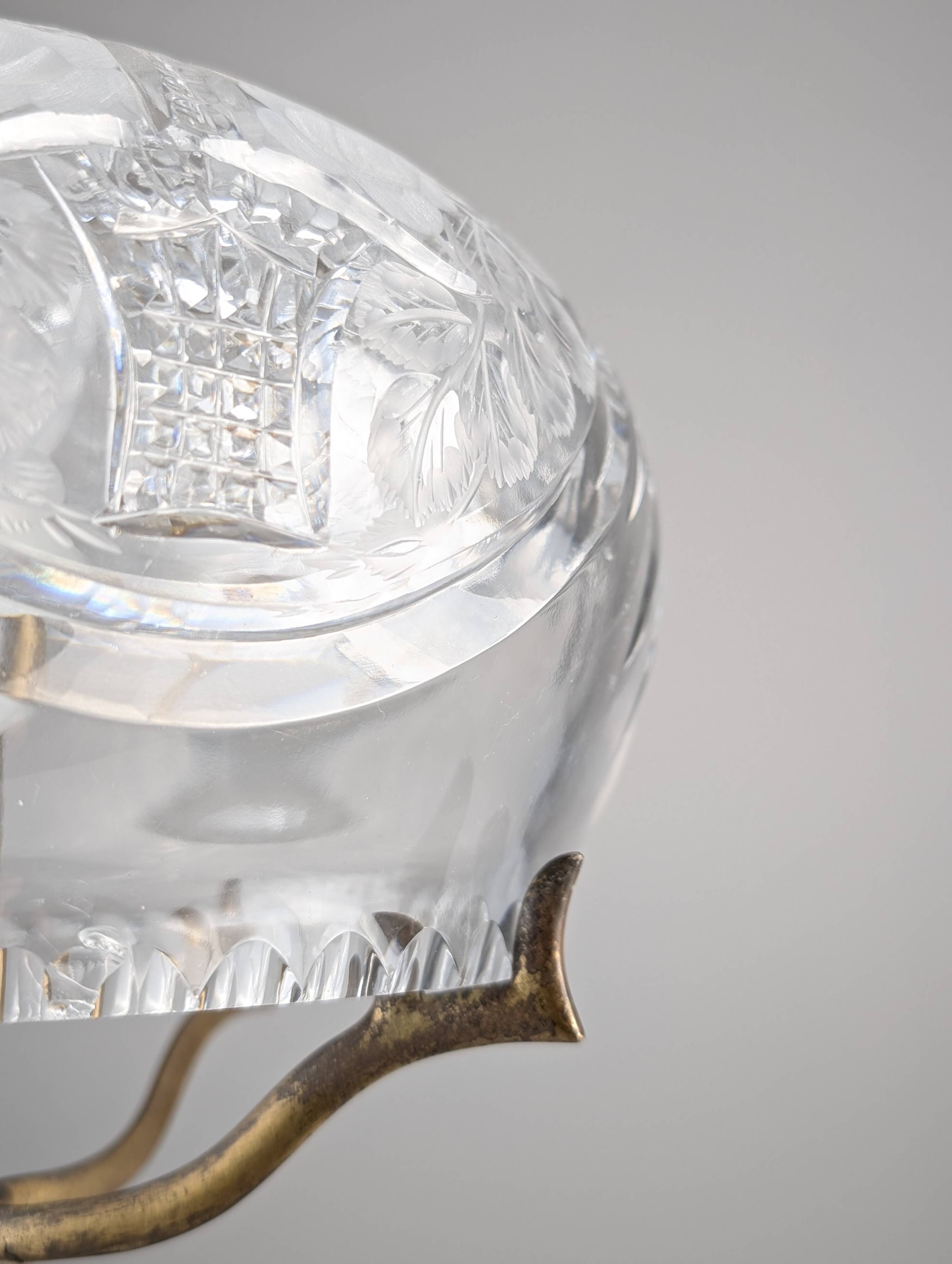 French Art Deco Cut Crystal 'Mushroom' Table Lamp, 1920s