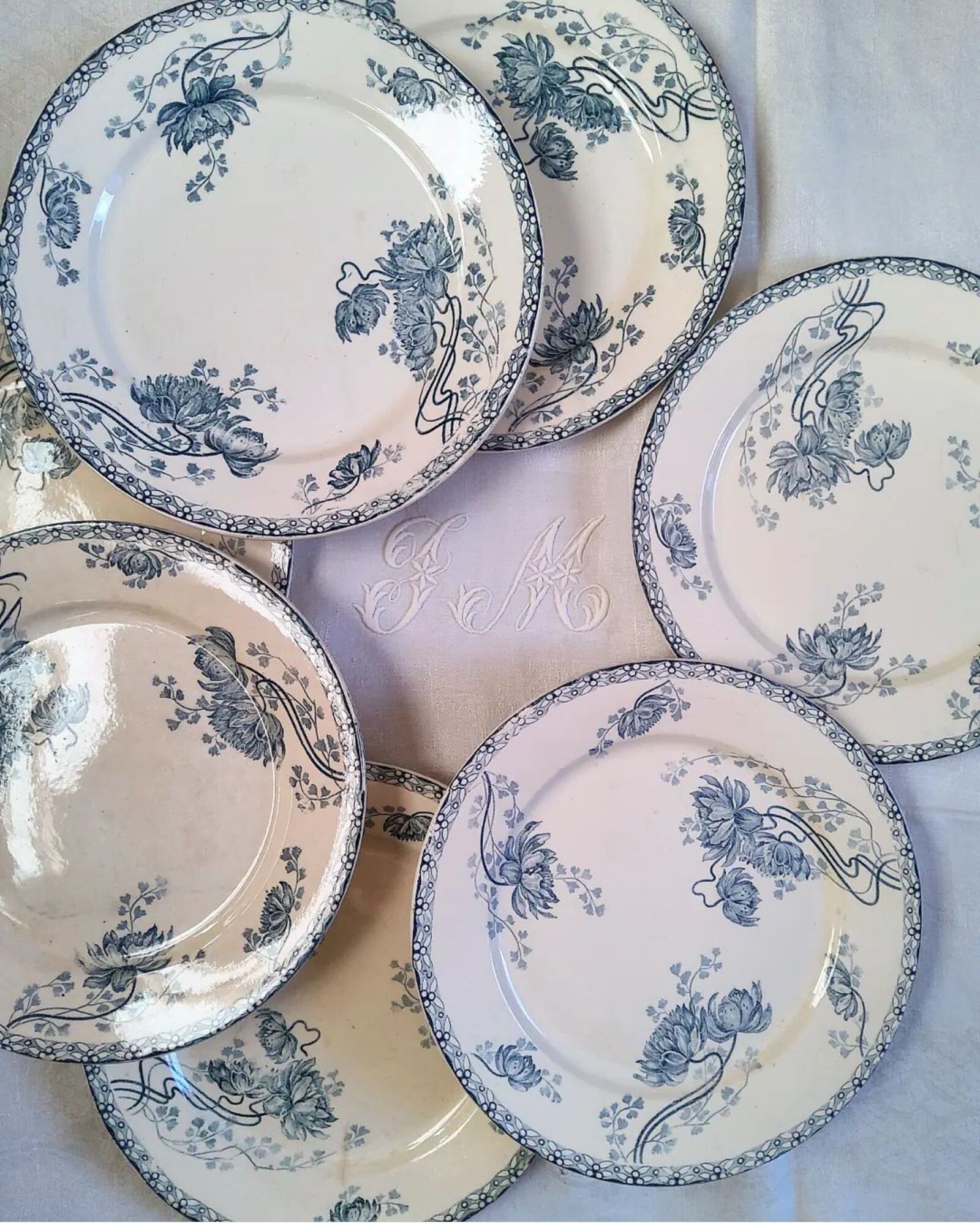 Lot of old plates in iron earth