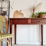 Antique solid wood farmhouse table 2 drawers