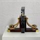 Pair of antique wooden and brass bookends