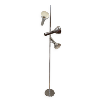 Chrome floor lamp with 3 vintage design spotlights from the 70s