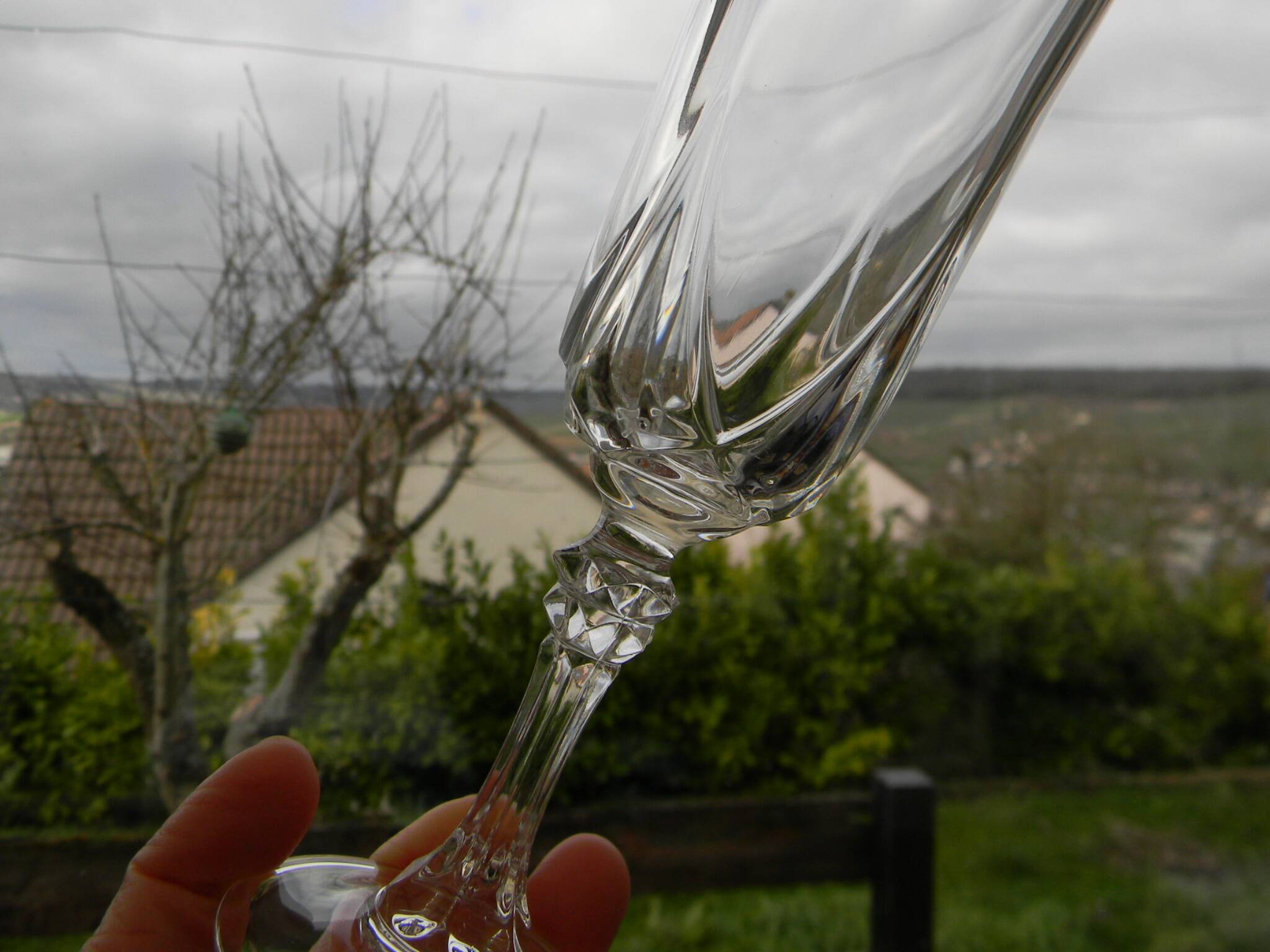6 crystal champagne flutes from ARQUES. AUTEUIL model.