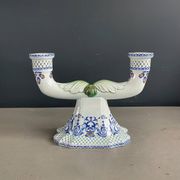 Pair of Gien earthenware candlesticks - lamp bases - Ref 1170