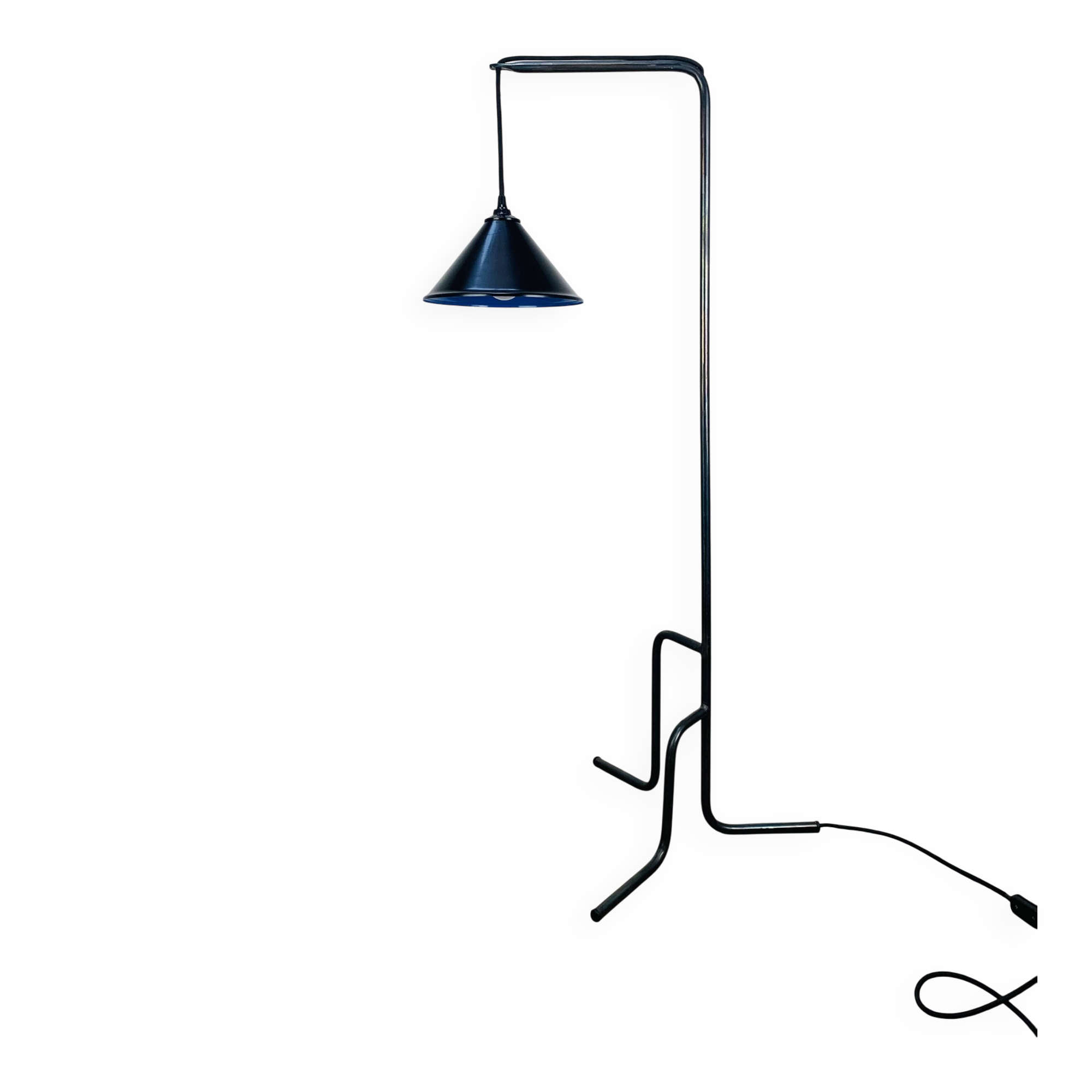Tripod reading lamp, wrought iron, industrial style, handmade.