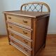Vintage rattan and cane commode from the 1970s.