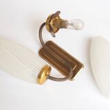 Double flute and brass wall light