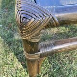 Rattan and bamboo coffee table