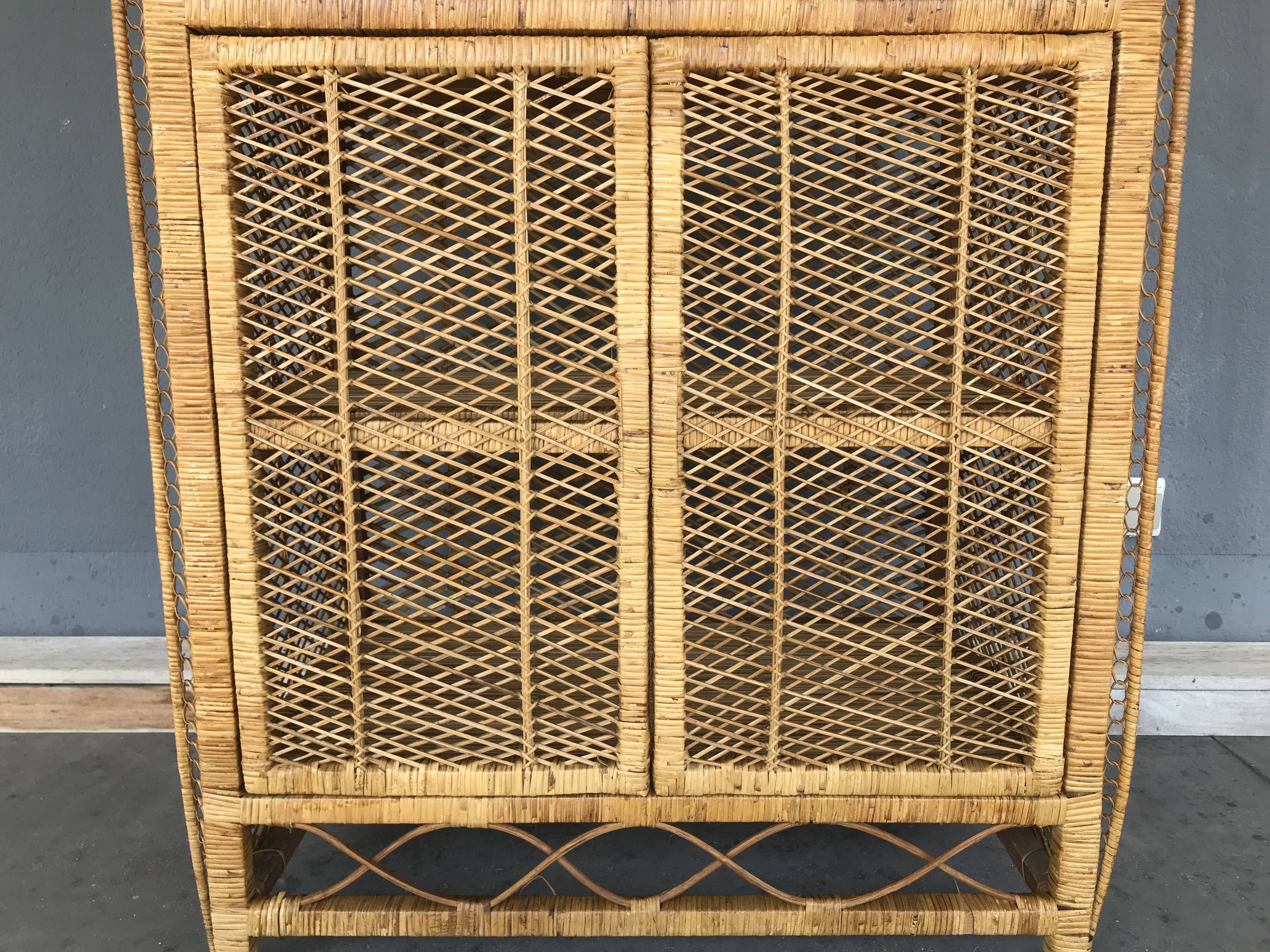 Vintage rattan bookcase