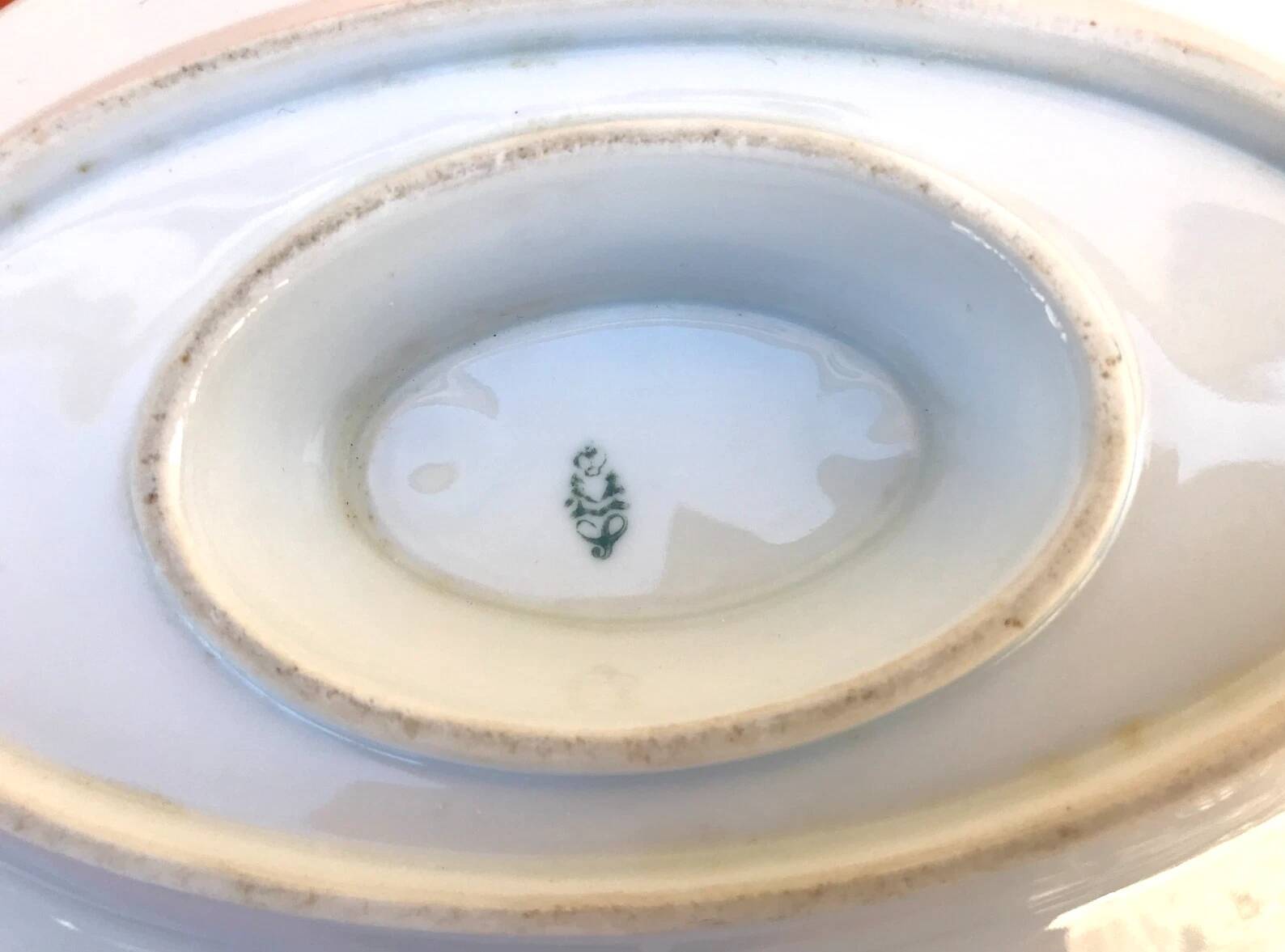 1940s Sauceboat on a Porcelain Frame, Schlaggenwald Manufacture