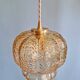 Vintage trio of amber glass pendants, 1960s-70s.