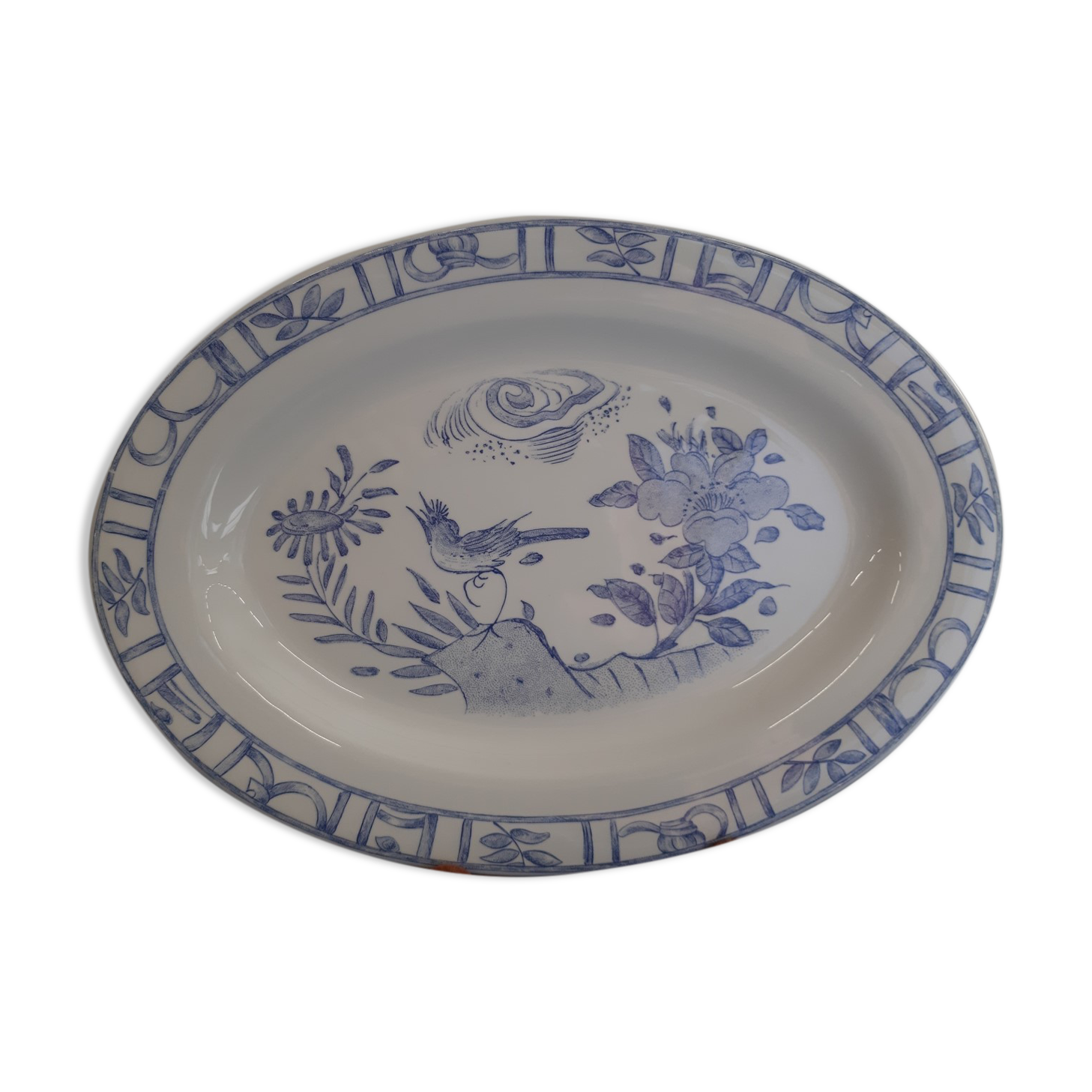 Oval dish n°6 collection oiseau bleu