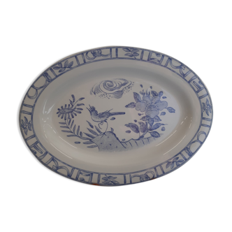 Oval dish n°6 collection oiseau bleu