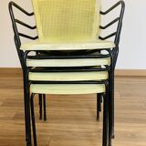 4 yellow outdoor armchairs