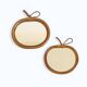 Pair of Apple-Shaped Mirrors in Bamboo and Rattan, France, 1960