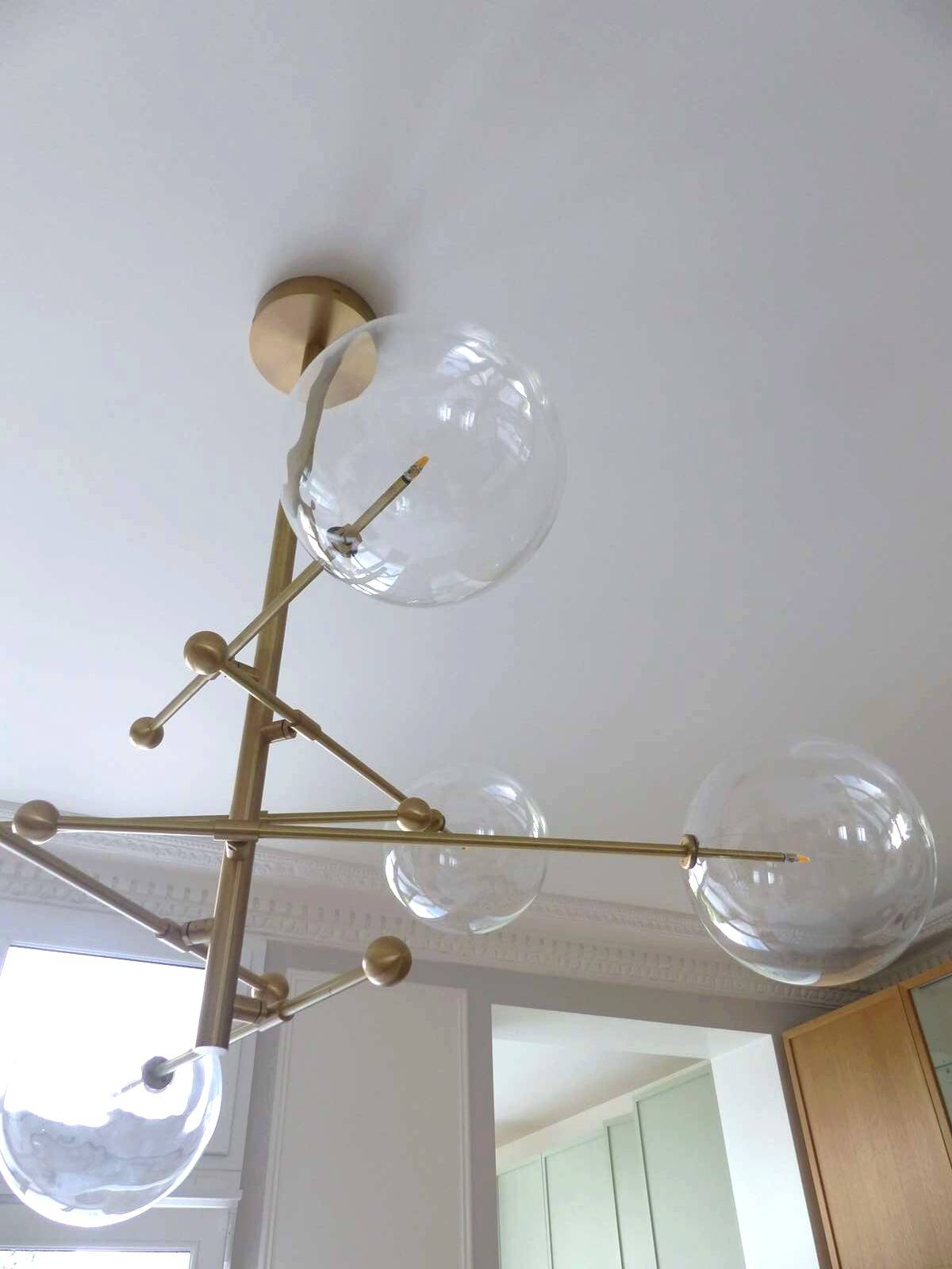 Suspension en laiton & verre Borosilicate " RD15 6 ARMS " design Schwung