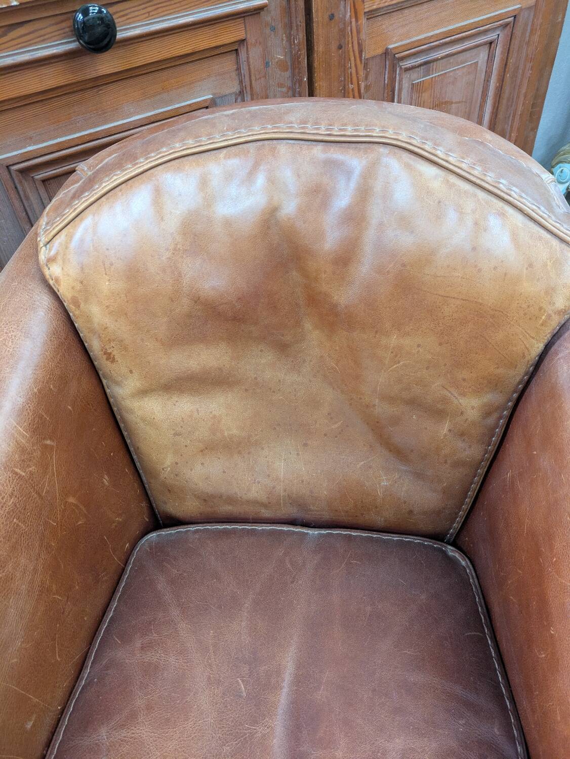 Pair of leather armchairs