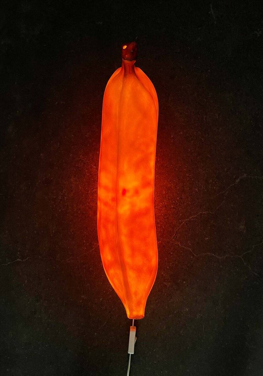 Postmodern banana floor lamp by Heico, 1980s.