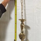 Polished Solid Brass Pendant Chandelier with Three Arms