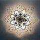 Antique 4-light star-shaped ceiling light in brass, glass pendants. 1980s