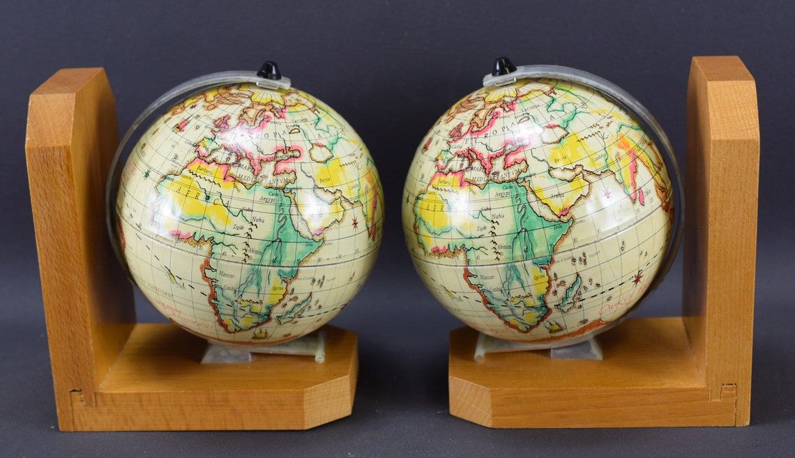 Greenhouse book vintage globes world map toys mont blanc