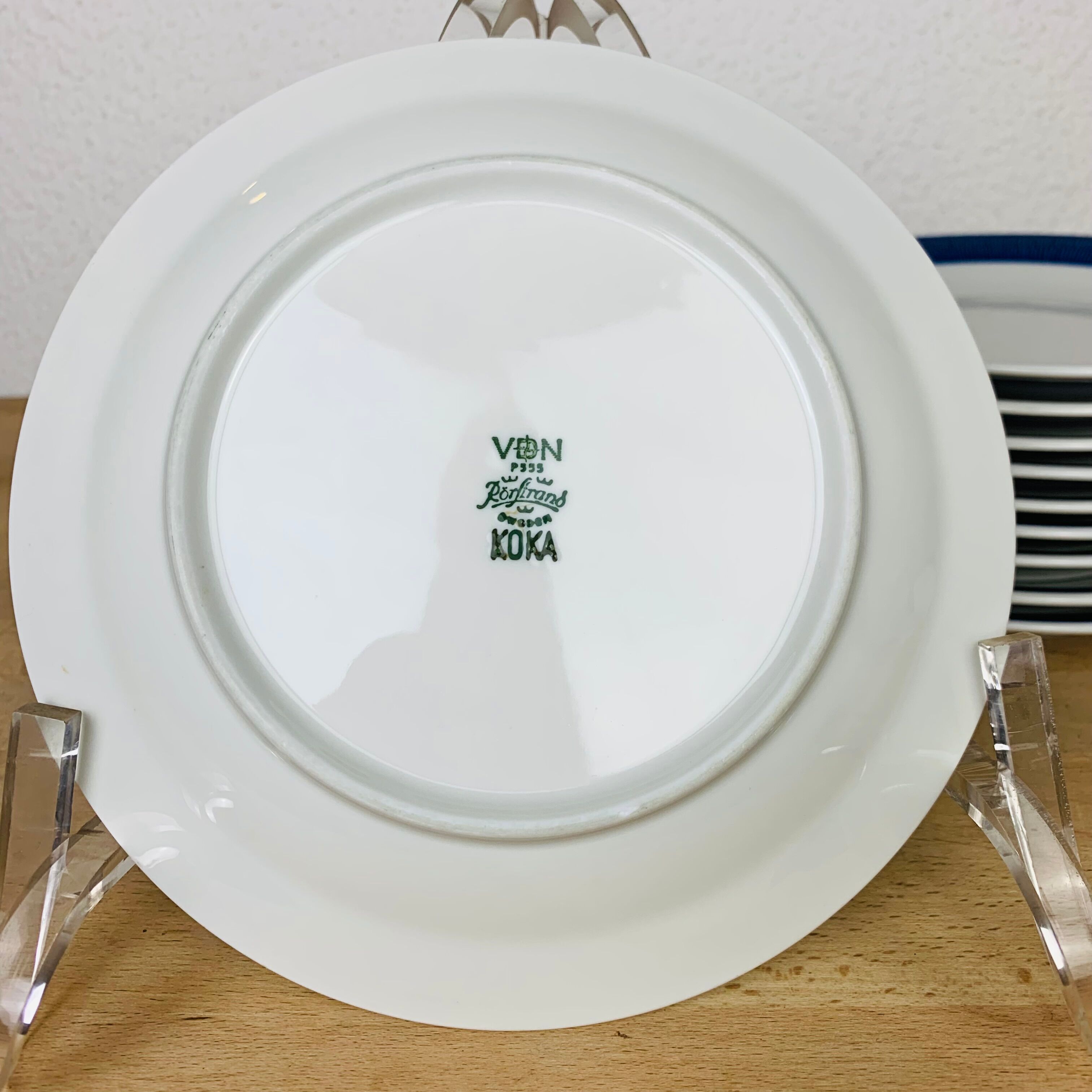 10 dessert plates ceramic starter Koka by Rörstrand Sweden, Scandinavian