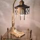 1900 bronze and brass art nouveau lamp, inspired by Napoleon 3, 35x18
