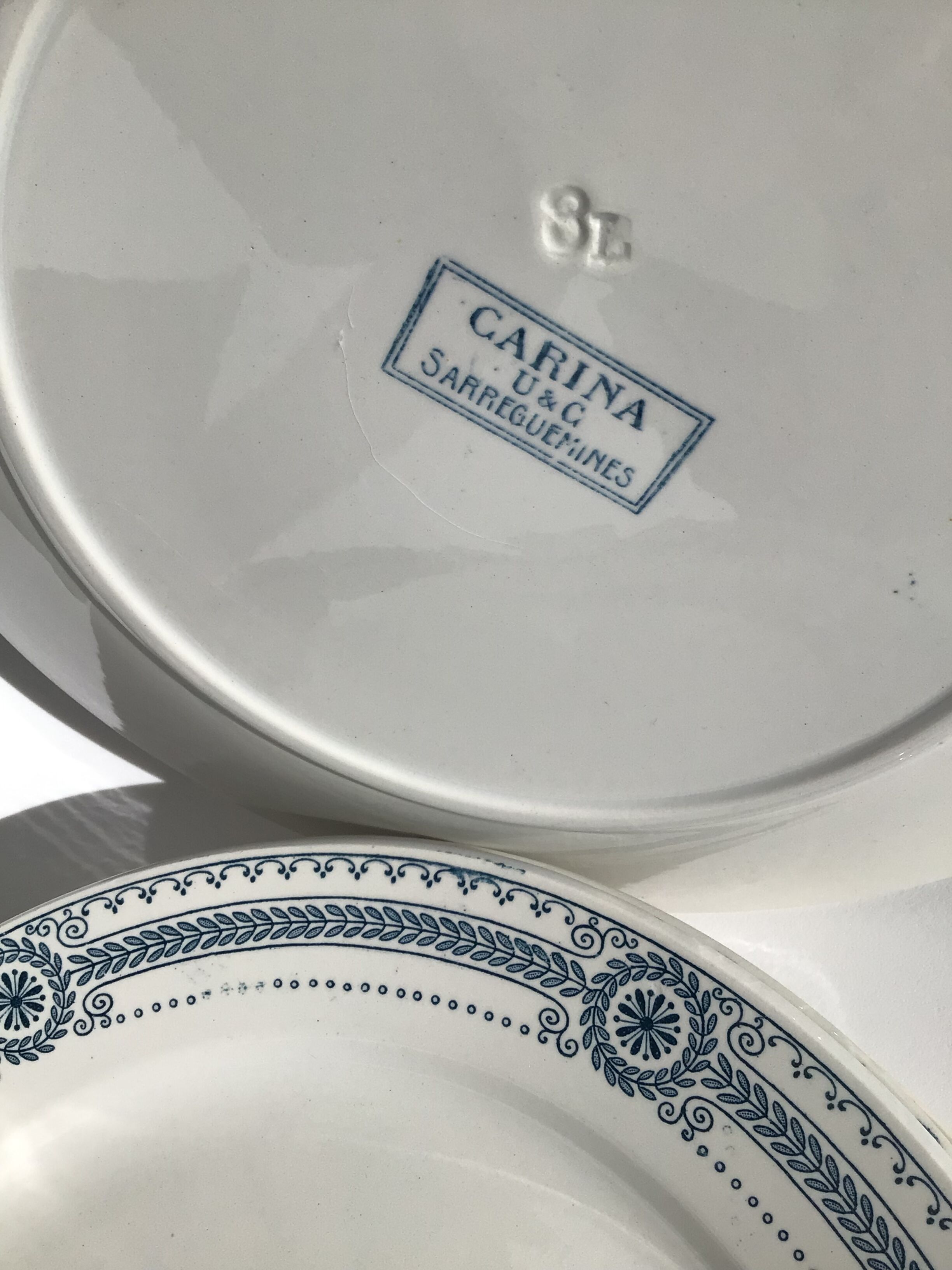 6 Flat Plates Iron Earth Carina U&C Sarreguemines (4lots)