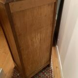 Drum filing cabinet with sliding curtain