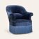Fauteuil crapaud velours bleu jean