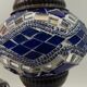 Blue mosaic deco brass lamp